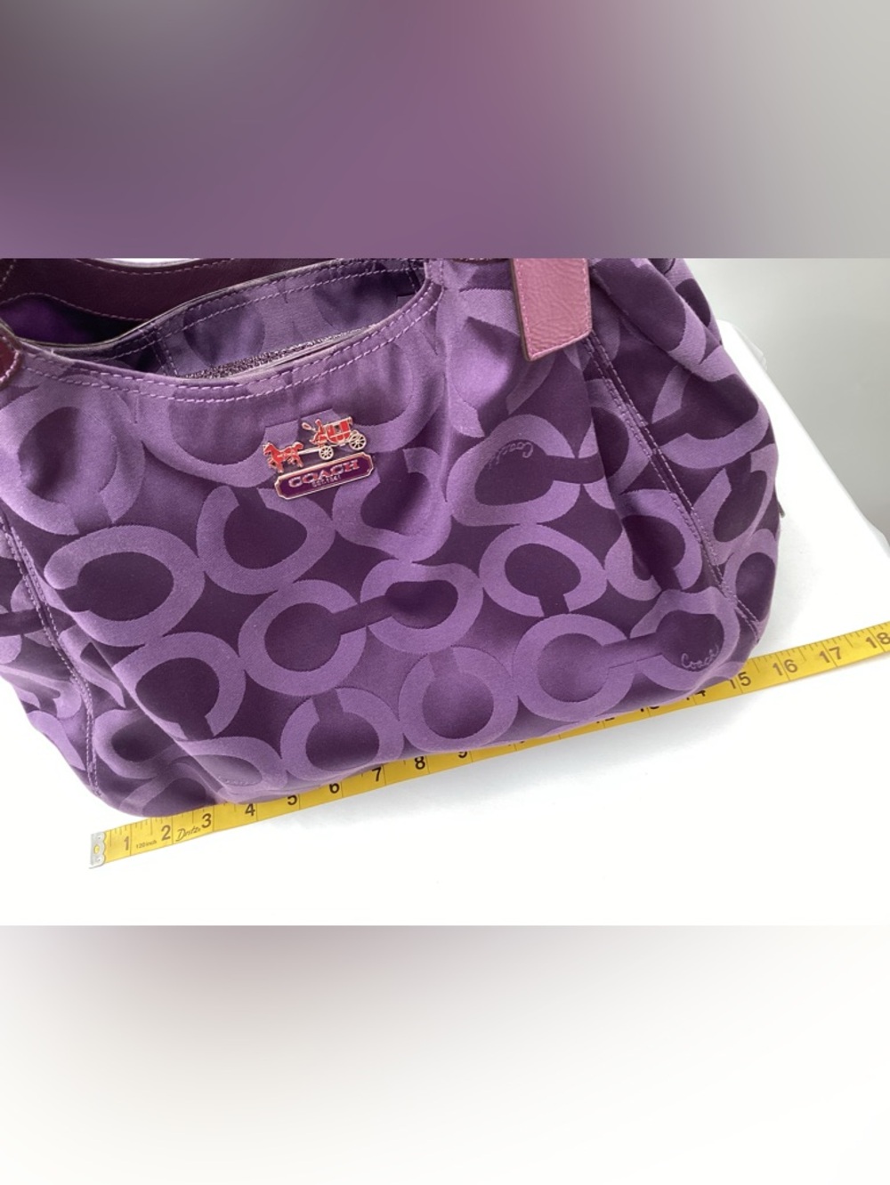 Y2K Coach Madison Maggie Purple Signature Shoulder Bag - Picture 16 of 16